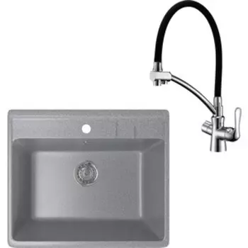 Кухонная мойка и смеситель Mixline ML-GM15 темно-серая 309 (4630030633822, LM3070C)