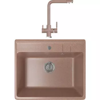 Кухонная мойка и смеситель Mixline ML-GM15 терракотовая 307