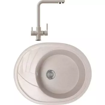 Кухонная мойка и смеситель Mixline ML-GM17 песочная 302