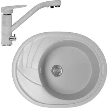 Кухонная мойка и смеситель Mixline ML-GM17 серая 310