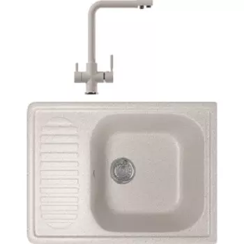 Кухонная мойка и смеситель Mixline ML-GM18 песочная 302