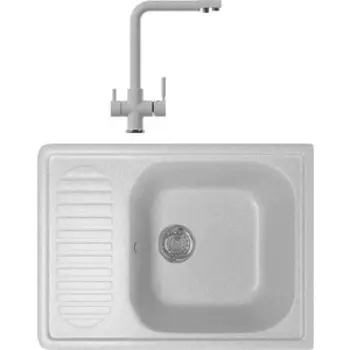 Кухонная мойка и смеситель Mixline ML-GM18 серая 310
