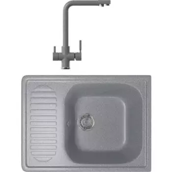 Кухонная мойка и смеситель Mixline ML-GM18 темно-серая 309