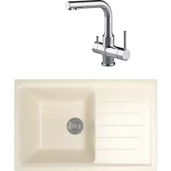 Кухонная мойка и смеситель Mixline ML-GM19 бежевая 328 (4630030634874, LM3061C)