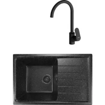 Кухонная мойка и смеситель Mixline ML-GM19 черная 308 (4630030634751, F8007122)