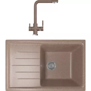 Кухонная мойка и смеситель Mixline ML-GM19 терракотовая 307