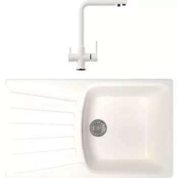 Кухонная мойка и смеситель Mixline ML-GM20 молоко 341