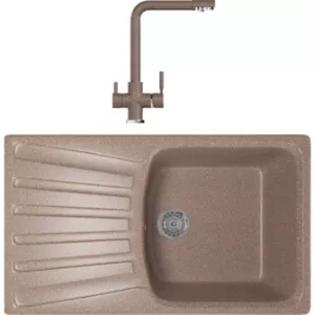 Кухонная мойка и смеситель Mixline ML-GM20 терракотовая 307