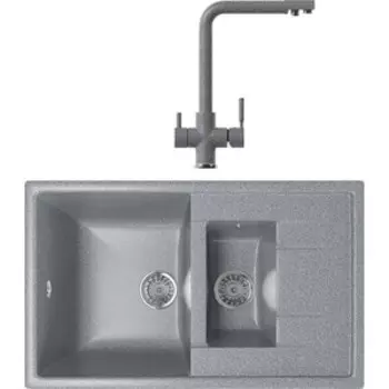 Кухонная мойка и смеситель Mixline ML-GM22 темно-серая 309