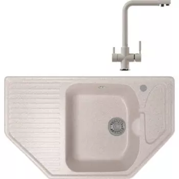 Кухонная мойка и смеситель Mixline ML-GM24 песочная 302