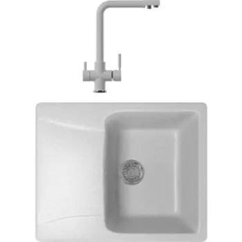 Кухонная мойка и смеситель Mixline ML-GM26 серая 310