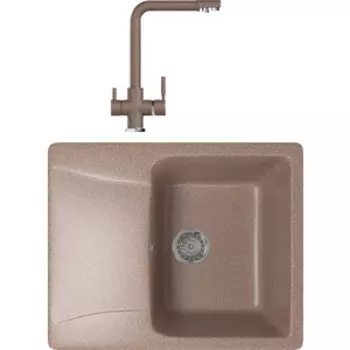 Кухонная мойка и смеситель Mixline ML-GM26 терракотовая 307