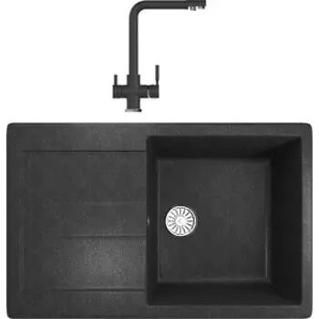 Кухонная мойка и смеситель Mixline ML-GM31 антрацит 343