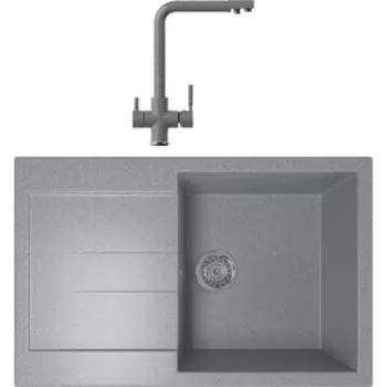 Кухонная мойка и смеситель Mixline ML-GM31 темно-серая 309