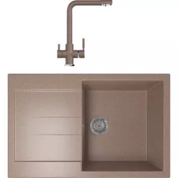 Кухонная мойка и смеситель Mixline ML-GM31 терракотовая 307