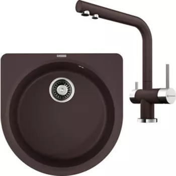 Кухонная мойка и смеситель Omoikiri Akegata 51 DC Nagano темный шоколад (4993757, 4994048)