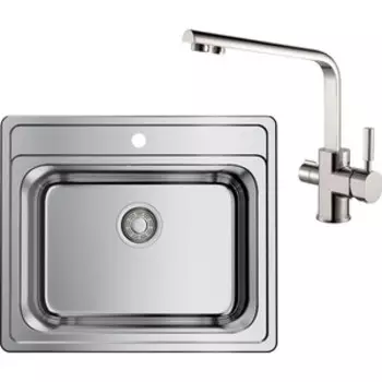 Кухонная мойка и смеситель Omoikiri Ashi 56 IN , Kaiser Decor нержавеющая сталь (4993449, 40144-5)
