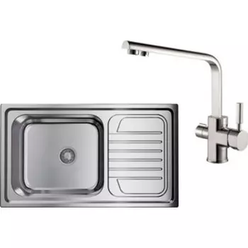 Кухонная мойка и смеситель Omoikiri Haruna 86 IN , Kaiser Decor нержавеющая сталь (4993451, 40144-5)