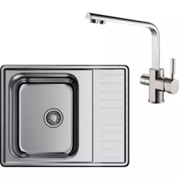 Кухонная мойка и смеситель Omoikiri Sagami 63 IN , Kaiser Decor нержавеющая сталь (4993732, 40144-5)