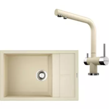 Кухонная мойка и смеситель Omoikiri Sumi 78-LB BE Nagano ваниль (4993720, 4994044)