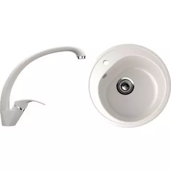 Кухонная мойка и смеситель Ulgran U-101 белый