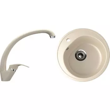 Кухонная мойка и смеситель Ulgran U-101 бежевый