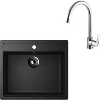 Кухонная мойка и смеситель Ulgran U-104 Lemark Plus Strike (U-104-308, LM1105C)