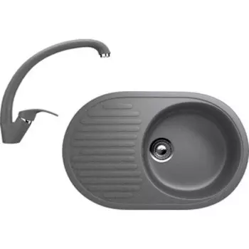 Кухонная мойка и смеситель Ulgran U-107 темно-серый