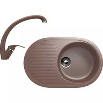 Кухонная мойка и смеситель Ulgran U-107 терракотовый