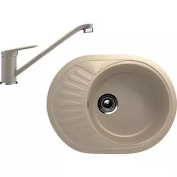 Кухонная мойка и смеситель Ulgran U-107M бежевый