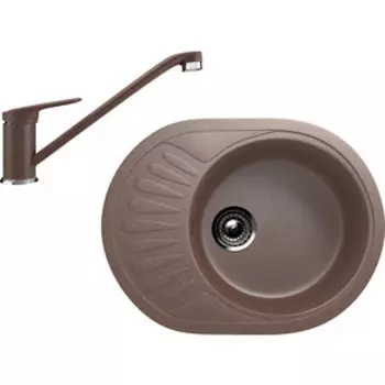 Кухонная мойка и смеситель Ulgran U-107M терракотовый