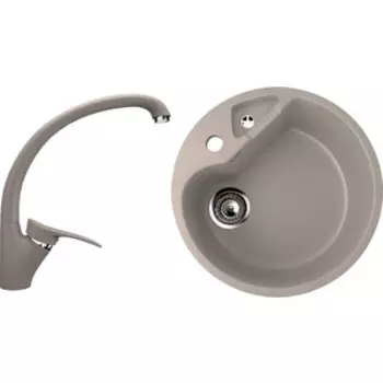 Кухонная мойка и смеситель Ulgran U-108 песочный