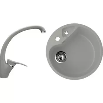 Кухонная мойка и смеситель Ulgran U-108 серый