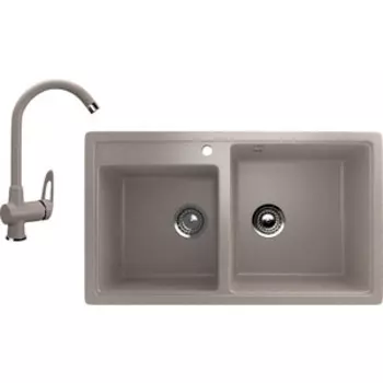 Кухонная мойка и смеситель Ulgran U-200 песочный