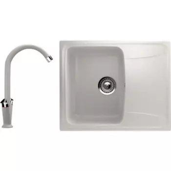 Кухонная мойка и смеситель Ulgran U-201 белый