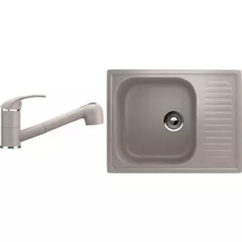Кухонная мойка и смеситель Ulgran U-202 песочный