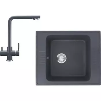 Кухонная мойка и смеситель Ulgran U-204-343, U-016-343 антрацит