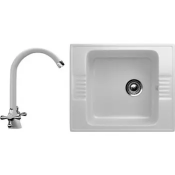 Кухонная мойка и смеситель Ulgran U-204 молоко