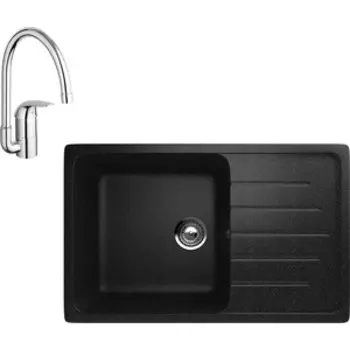 Кухонная мойка и смеситель Ulgran U-400 Grohe Euroeco (U-400-308, 32752000)