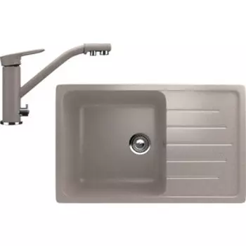 Кухонная мойка и смеситель Ulgran U-400 песочный