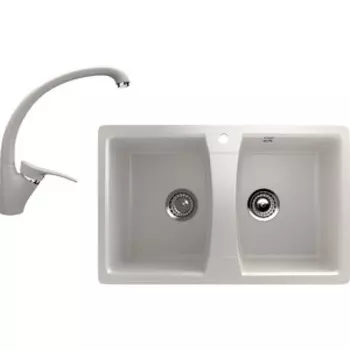 Кухонная мойка и смеситель Ulgran U-402 белый