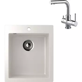 Кухонная мойка и смеситель Ulgran U-404 Lemark Comfort (U-404-331, LM3061C)