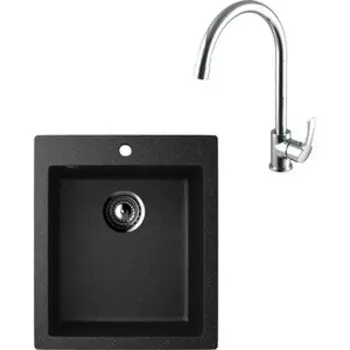 Кухонная мойка и смеситель Ulgran U-404 Lemark Plus Strike (U-404-308, LM1105C)