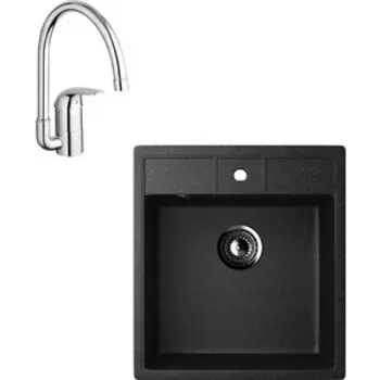 Кухонная мойка и смеситель Ulgran U-406 Grohe Euroeco (U-406-308, 32752000)