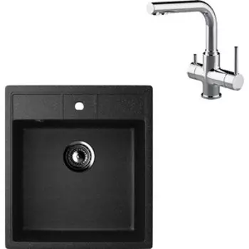 Кухонная мойка и смеситель Ulgran U-406 Lemark Comfort (U-406-308, LM3061C)