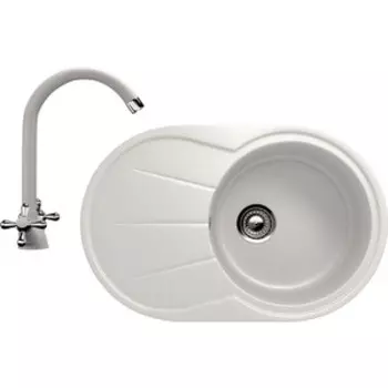 Кухонная мойка и смеситель Ulgran U-503 белый