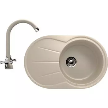 Кухонная мойка и смеситель Ulgran U-503 бежевый