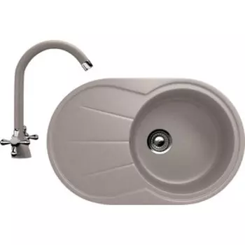 Кухонная мойка и смеситель Ulgran U-503 песочный