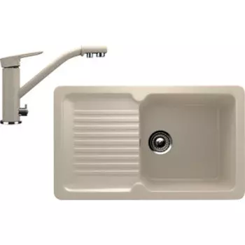 Кухонная мойка и смеситель Ulgran U-506 бежевый (U-506-328, U-010-328)