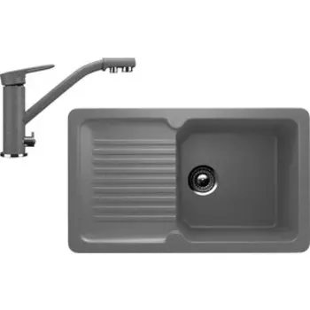 Кухонная мойка и смеситель Ulgran U-506 темно-серый